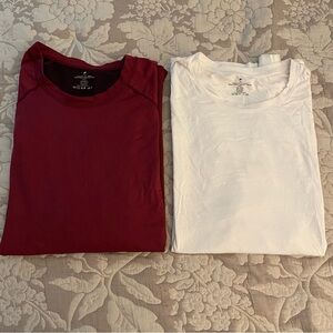 Fabletics Mens Burgundy and white athletic shirts bundle size XXL for both